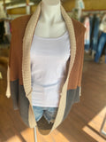 Madina Open Front Colorblock Batwing Knit Cardigan