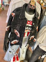 Tamara Boyfriend Oversized Sequin Football Corduroy Jacket