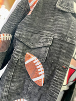 Tamara Boyfriend Oversized Sequin Football Corduroy Jacket