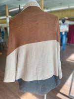 Madina Open Front Colorblock Batwing Knit Cardigan