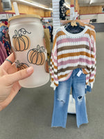 Sherri Pumpkin Doodle Glass Can