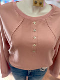 Elena Crew Neck Long Sleeve with Buttons