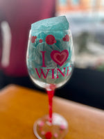 Loretta Novelty I Heart Wine Long Stem Wine Glass