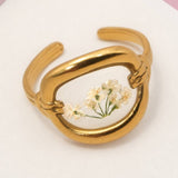 Brittany 18K Stainless Steel Floral Ring