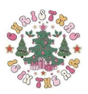 Pink Christmas Stickers for Motel Keychain