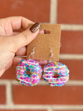 Elvira Sparkle Donut Ornament Earrings