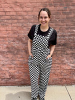 Courtney Checkered Wide Leg Jumpsuit w/ Pockets