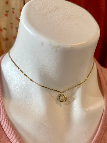 Tracie Minimalist Gold Circle Pendant Necklace