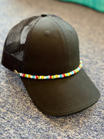 Cynthia Colorful Stone Bead Hat Chain with Pearl Beads