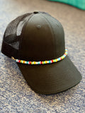 Cynthia Colorful Stone Bead Hat Chain with Pearl Beads