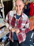Catherine Button Plaid Shacket with Pockets