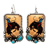 Annette Rodeo Cowboy Dangle Earrings