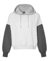 MV Sport - Women's Sueded Fleece Colorblocked Crop Hooded Sweatshirt (On-Hand)