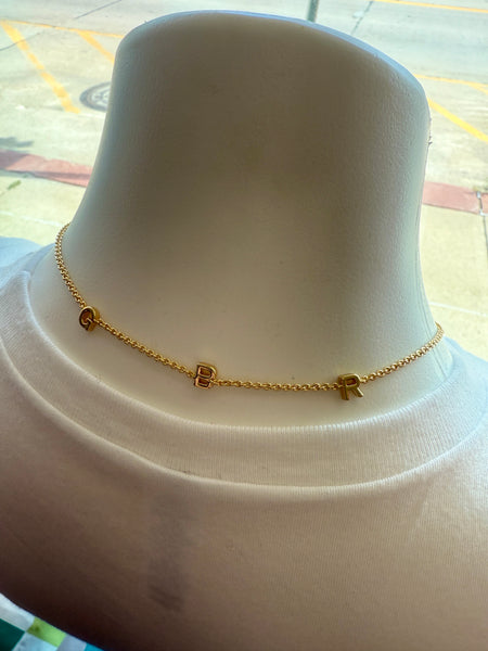 Pippa “Go Big Red” Initial Necklace