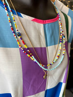 Rihanna Beaded Multi-Colored Three-Piece Necklace Set
