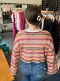 Marlene Boho Striped Knit Bell Sleeve Top