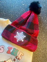 Asia Plaid Pom Beanie