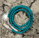 Jenna Beaded Phone Charger with Lightning & USB-C Cable