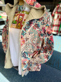 Roslyn Vintage Paisley Floral Sherpa Lined Hooded Jacket