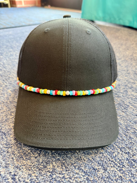 Cynthia Colorful Stone Bead Hat Chain with Pearl Beads