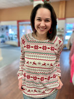 Marion Christmas Pattern Long Sleeve with Pockets