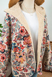 Roslyn Vintage Paisley Floral Sherpa Lined Hooded Jacket