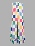 Blake Loose Sleeveless Colorful Checker Jumpsuit