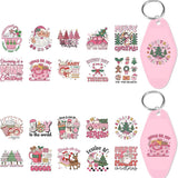 Pink Christmas Stickers for Motel Keychain