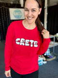 Abby Bubble Crete Cursive Cardinals Women’s Long Sleeve