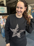 Wanda Leopard Star Lighting Bolt Crewneck Sweatshirt