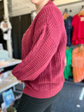 Kitty Retro Lantern Sleeve Knitted Cardigan