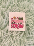 Pink Christmas Stickers for Motel Keychain