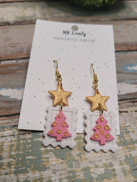 Olivia Pretty Pink Stamp Earrings