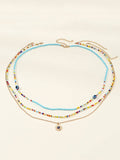 Rihanna Beaded Multi-Colored Three-Piece Necklace Set