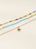 Rihanna Beaded Multi-Colored Three-Piece Necklace Set