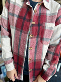 Catherine Button Plaid Shacket with Pockets