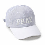 Lindsay PRAY Embroidered Striped Two-Tone Baseball Cap