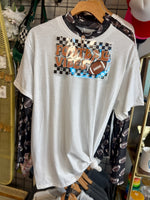 Earlene Football Mesh Long Sleeve Top