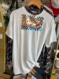 Earlene Football Mesh Long Sleeve Top