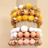 Joyce Wood Glass Stretch Bracelets