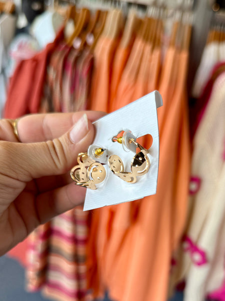 Wanda Happy Face Stud Earrings