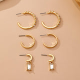 Saundra Crystal-Accented Gold Hoop Earring Set