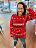 Marion Christmas Pattern Long Sleeve with Pockets