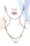 Aisha Layered Multicolor Beaded Bow Charm Necklace