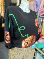 Dionne Sequin Jack-O-Lantern Sweater