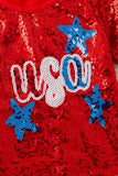 Betsy Patriotic Sequin USA Top