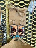 Annette Rodeo Cowboy Dangle Earrings