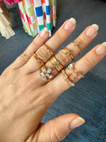 Enya Stylish Geometric Alloy Rings