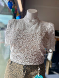 Rochelle Lace Blouse with Keyhole
Back