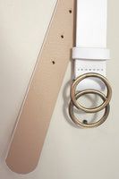 Annabelle Double O Buckle Faux Leather Belt